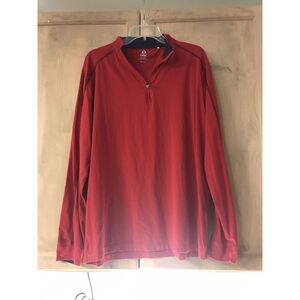 Tasc Quarter Zip Pullover Mens Size Large Red Bamboo Performance Athletic Top